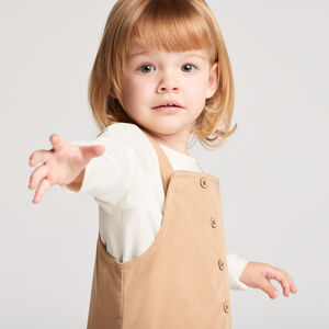 Robe salopette bébé fille en velours uni 