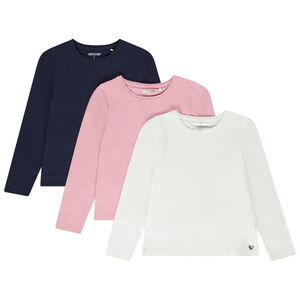 Lot de 3 t-shirts manches longues print coeur pour fille 