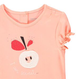 T-shirt à manches courtes volantées en coton pour bébé fille 