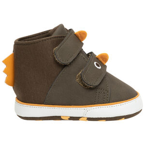 Baskets montantes en toile à scratchs détails dinosaure 