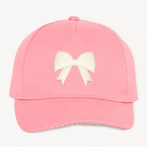 Casquette rose uni avec broderie nœud en relief pour fille  