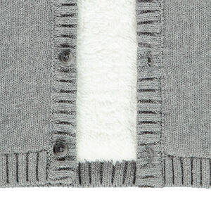 Gilet en tricot doublé sherpa à capuche ludique pour bébé garçon 