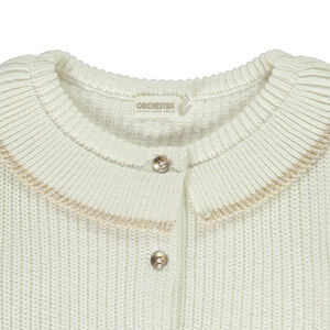 Gilet à collerette en tricot perlé uni pour fille 