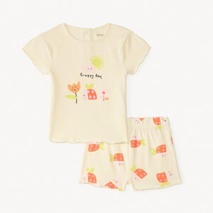 Set de pyjama 2 pièces t-shirt + short imprimé coccinelle pour bébé fille 