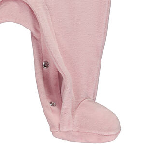 Dors bien uni en velours avec patch brodé abeille pour bébé fille 