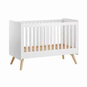 Lit bébé évolutif 70 x 140 cm Vintage blanc/chêne 