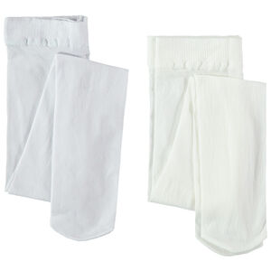 Lot de 2 collants fins unis pour bébé fille 