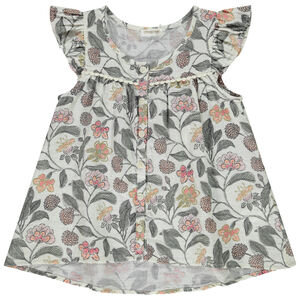 Tunique manches courtes imprimé floral pour fille 