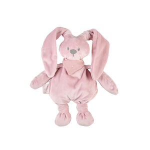 Peluche - Lapin avec foulard phosphorescent - Vieux rose - 30 cm 