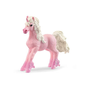 Figurine poulain licorne fleuri 