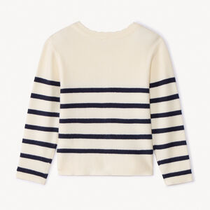 Gilet en tricot côtelé rayé pour bébé fille 