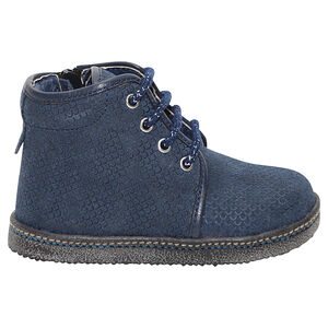 Bottillons zippés en cuir effet croco 