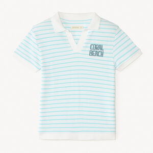 Polo manches courtes à rayures avec broderie fantaisie pour garçon 