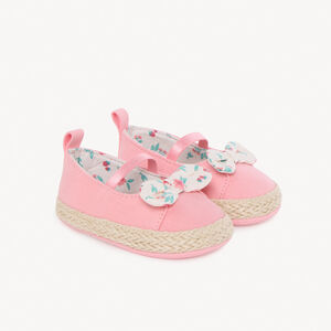 Babies à nœud fleuri et corde tressée pour bébé fille 