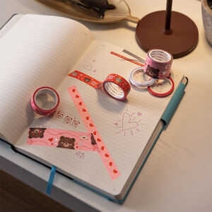 Lot de 5 Rubans Adhésifs Décoratifs en Papier Heart 