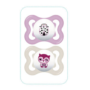 Lot de 2 sucettes SUPREME en silicone 2/6m+ 