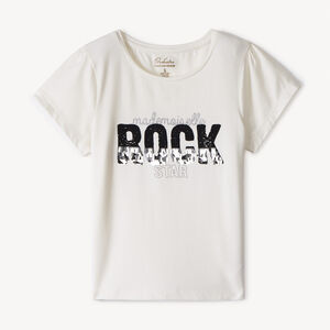 T-shirt manches courtes à sequins pour fille  