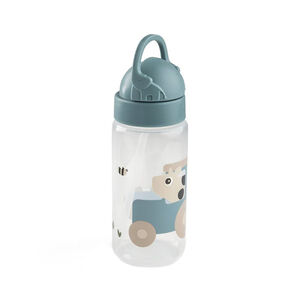 Bouteille avec paille 350ml Tiny Farm Bleu 