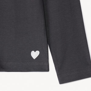 Lot de 3 t-shirts manches longues foil print cœur pour fille 