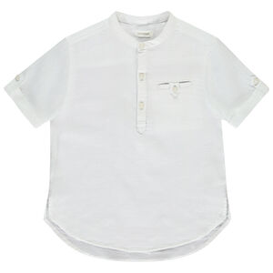 Tunique manches courtes unie en double gaze pour garçon 