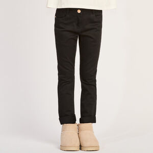 Pantalon slim en twill uni pour fille 
