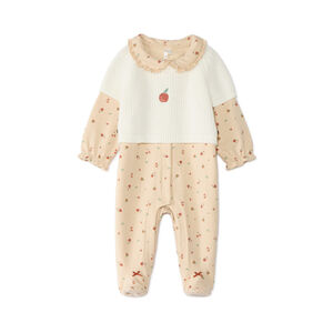 Dors-bien bébé fille molleton + pull motif pomme 