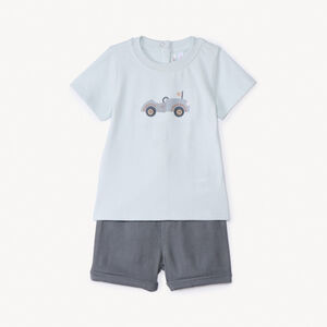 Ensemble 2 pièces avec bermuda pour bébé garçon 