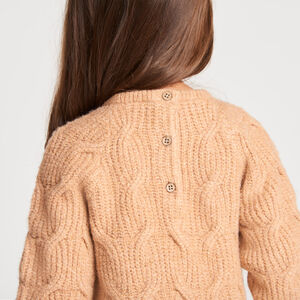 Robe bébé fille en tricot torsadé avec nœuds 