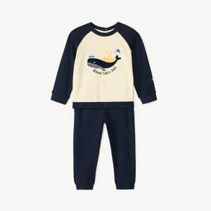 Ensemble de jogging en molleton motif baleine pour bébé garçon 