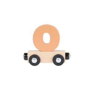 Lettre "O" wagon en bois - marron 