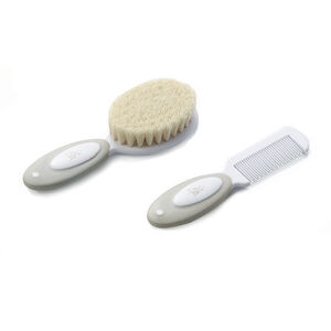 Set peigne + brosse en soie naturelle pour bébé 