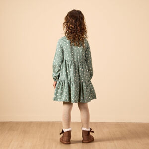 Robe manches longues style chemise imprimé fantaisie pour fille 