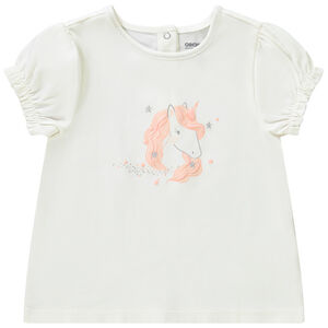 T-shirt manches courtes print licorne pour bébé fille 