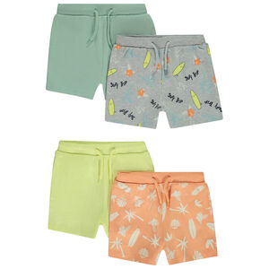 Lot de 4 bermudas fantaisie pour bébé garçon 