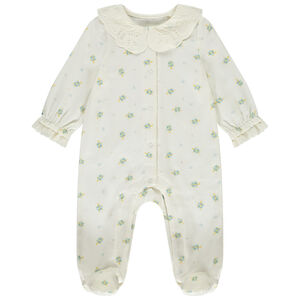 Dors-bien imprimé tortues à col claudine brodé pour bébé fille 