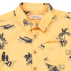 Chemise manches courtes imprimé surfs/palmiers/bateaux pour garçon 