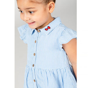Robe manches courtes col chemise pour bébé fille 