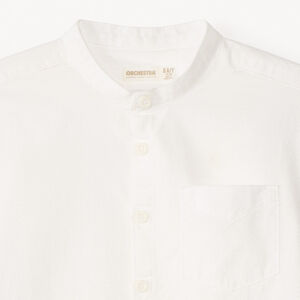 Chemise manches courtes col mao en façonné pour bébé garçon 