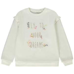Sweat brodé en maille coupé-cousu pour fille 