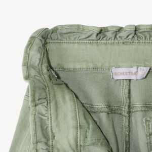 Jean paperbag uni avec ceinture à nouer pour fille 