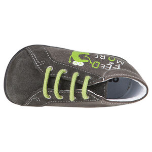 Bottillons à lacets en cuir avec inscription printée 