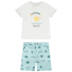 Ensemble 2 pièces en jersey print Hawaii pour bébé garçon 