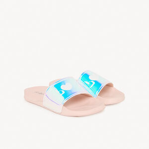 Mules à bride iridescente et print Love pour fille 