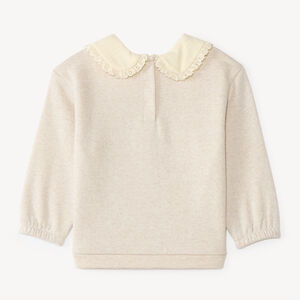 Sweat molleton col Claudine motif fruits bébé fille 