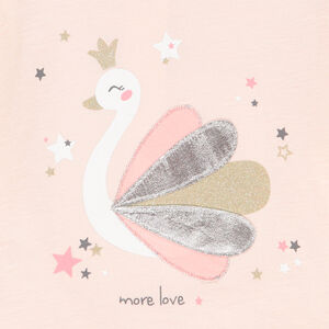 T-shirt manches longues print cygne pour bébé fille 