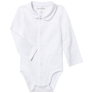 Body manches longues en coton à pois roses all-over 