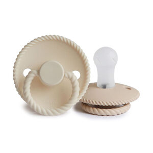 Lot de 2 sucettes silicone T2 Rope croissant/cream 