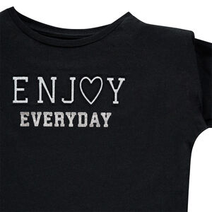 T-shirt manches longues à message en relief pour enfant fille 