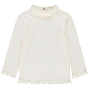 Sous-pull avec col cheminé et imprimé cœurs fantaisie pour bébé fille 