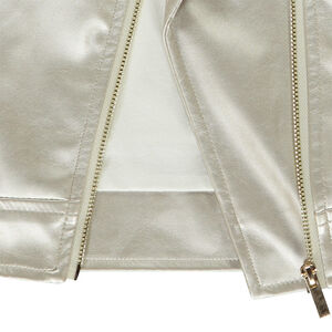 Perfecto esprit biker en simili cuir effet métallisé pour fille 